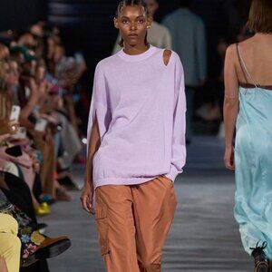 Tibi Crispy Viscose Slit Detail Oversized Pullover